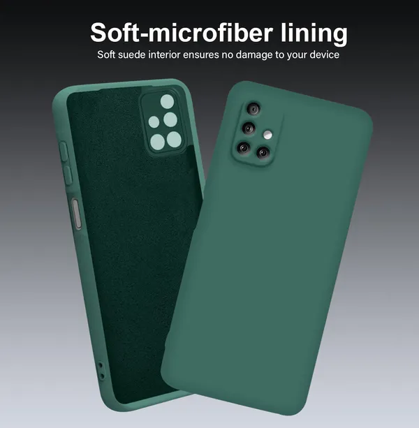 TRUEUPGRADE_Compatible_with_Samsung_Galaxy_A51_Back_Cover_Case,_Liquid_Silicone_Cover,_Full_Body_Protective_Cover,_Shockproof,_Anti-Scratch_Soft_Microfiber_Lining_-_Green