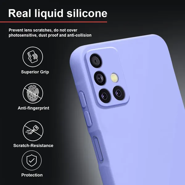 TRUEUPGRADE_Compatible_with_Samsung_Galaxy_A51_Back_Cover_Case,_Liquid_Silicone_Cover,_Full_Body_Protective_Cover,_Shockproof,_Anti-Scratch_Soft_Microfiber_Lining_-_Purple