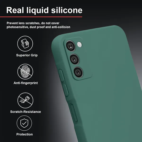 TRUEUPGRADE_Liquid_Silicone_Designed_Back_Case_Cover_for_Samsung_Galaxy_A03s_|_Microfiber_Inside,_Full_Protection_|_Bumper_Back_Cover_Case_for_Samsung_Galaxy_A03s_Green