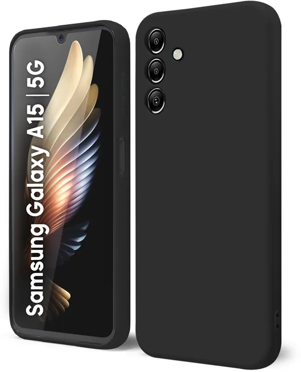 TRUEUPGRADE_Liquid_Silicone_Designed_Back_Case_Cover_for_Samsung_Galaxy_A15_5G_|_Microfiber_Inside_|_Bumper_Back_Cover_Case_for_Samsung_Galaxy_A15_5G_-_Black