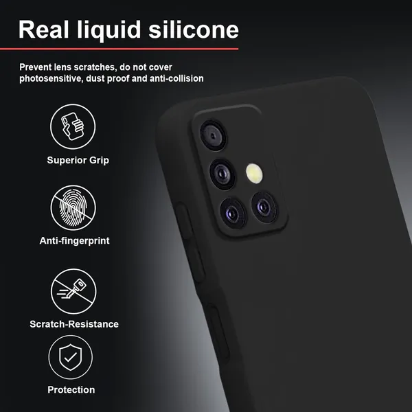 TRUEUPGRADE_Liquid_Silicone_Designed_Back_Case_Cover_for_Samsung_Galaxy_A51|_Microfiber_Inside,_Full_Protection_|_Bumper_Back_Cover_Case_for_Samsung_Galaxy_A51_Black