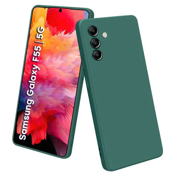 TRUEUPGRADE_Compatible_with_Samsung_Galaxy_F55_|_M55_5G_Back_Cover_Case,_Liquid_Silicone_Cover,_Full_Body_Protective_Cover,_Shockproof,_Slim_Phone_Cover,_Anti-Scratch_Soft_Microfiber_Lining_-_Green