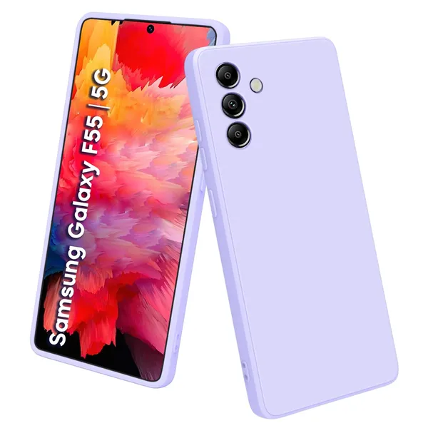 TRUEUPGRADE_Compatible_with_Samsung_Galaxy_F55_|_M55_5G_Back_Cover_Case,_Liquid_Silicone_Cover,_Full_Body_Protective_Cover,_Shockproof,_Slim_Phone_Cover,_Anti-Scratch_Soft_Microfiber_Lining_-_Purple