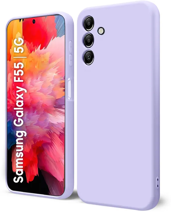 TRUEUPGRADE_Compatible_with_Samsung_Galaxy_F55_|_M55_5G_Back_Cover_Case,_Liquid_Silicone_Cover,_Full_Body_Protective_Cover,_Shockproof,_Slim_Phone_Cover,_Anti-Scratch_Soft_Microfiber_Lining_-_Purple