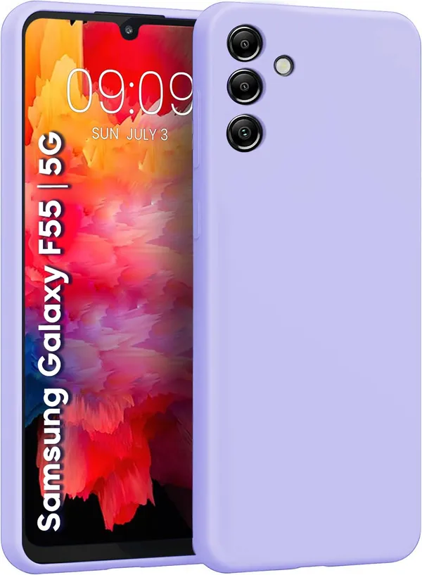 TRUEUPGRADE_Compatible_with_Samsung_Galaxy_F55_|_M55_5G_Back_Cover_Case,_Liquid_Silicone_Cover,_Full_Body_Protective_Cover,_Shockproof,_Slim_Phone_Cover,_Anti-Scratch_Soft_Microfiber_Lining_-_Purple