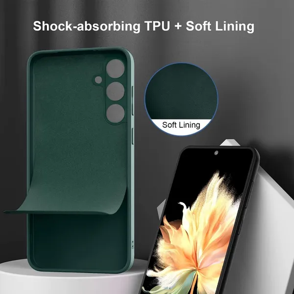 TRUEUPGRADE_Liquid_Silicone_Designed_Back_Case_Cover_for_Samsung_Galaxy_M15_5G_/_F15_5G_|_Microfiber_Inside,_Full_Protection_|_Bumper_Back_Cover_Case_for_Samsung_Galaxy_M15_5G_/_F15_5G_-_Green