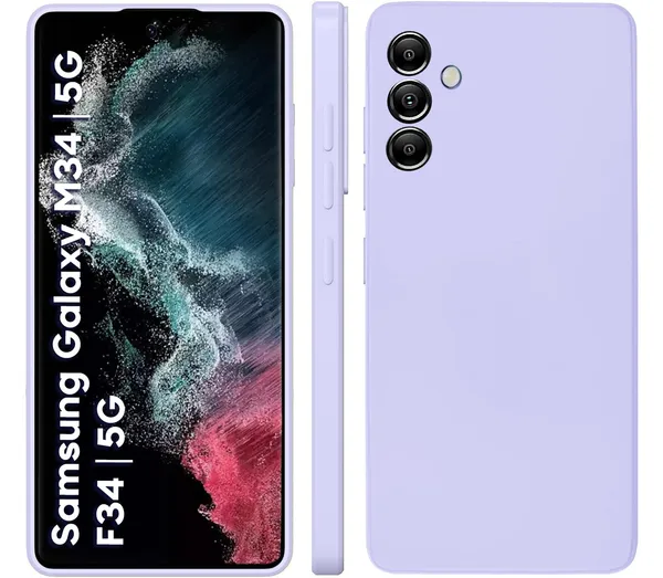 TRUEUPGRADE_Compatible_with_Samsung_Galaxy_M34_5G_/_F34_5G_Cover,_Liquid_Silicone_Cover,_Full_Body_Protective_Cover,_Shockproof,_Slim_Phone_Cover,_Anti-Scratch_Soft_Microfiber_Lining_-_Light_Purple