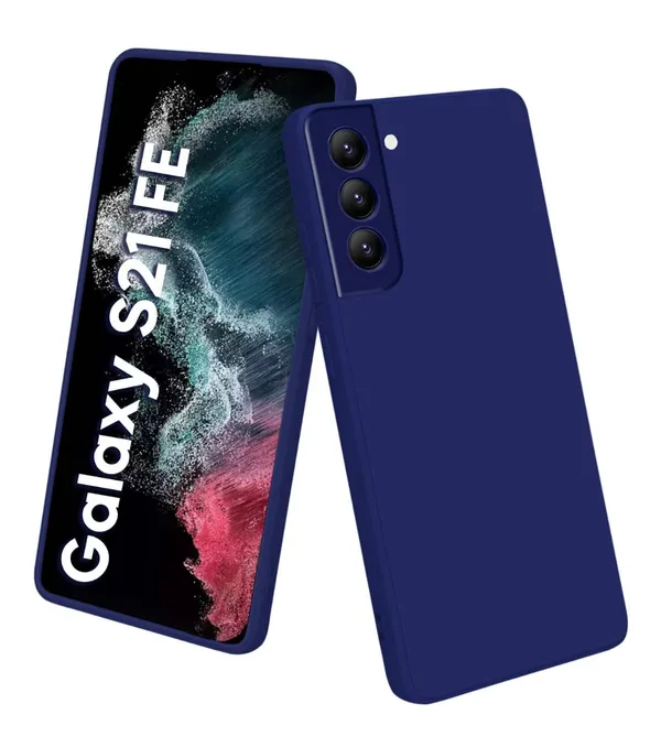 TRUEUPGRADE_Liquid_Silicone_Designed_Back_Case_Cover_for_Samsung_Galaxy_S21_FE_5G_|_Microfiber_Inside_|_Bumper_Back_Cover_Case_for_Samsung_Galaxy_S21_FE_5G_-_Blue