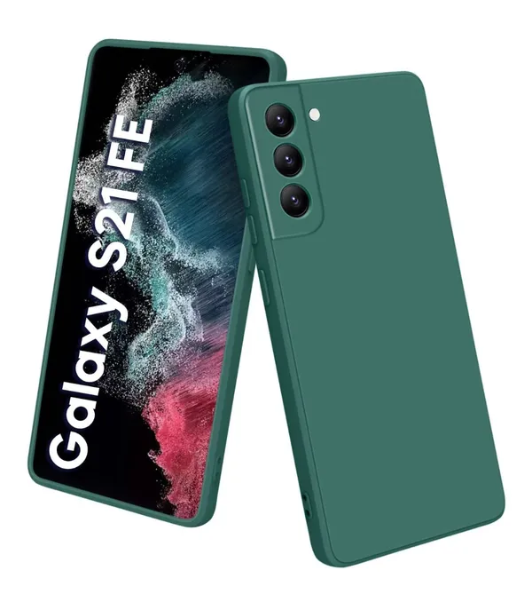 TRUEUPGRADE_Liquid_Silicone_Designed_Back_Case_Cover_for_Samsung_Galaxy_S21_FE_5G_|_Microfiber_Inside_|_Bumper_Back_Cover_Case_for_Samsung_Galaxy_S21_FE_5G_-_Green