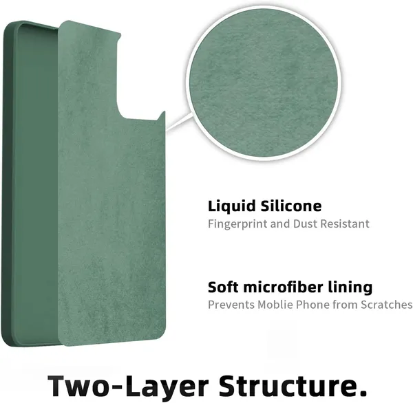 TRUEUPGRADE_Liquid_Silicone_Designed_Back_Case_Cover_for_Samsung_Galaxy_S21_FE_5G_|_Microfiber_Inside_|_Bumper_Back_Cover_Case_for_Samsung_Galaxy_S21_FE_5G_-_Green