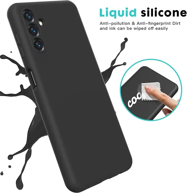 TRUEUPGRADE_Liquid_Silicone_Designed_Back_Case_Cover_for_Samsung_Galaxy_S23_FE_5G_|_Microfiber_Inside_|_Bumper_Back_Cover_Case_for_Samsung_Galaxy_S23_FE_5G_-_Black