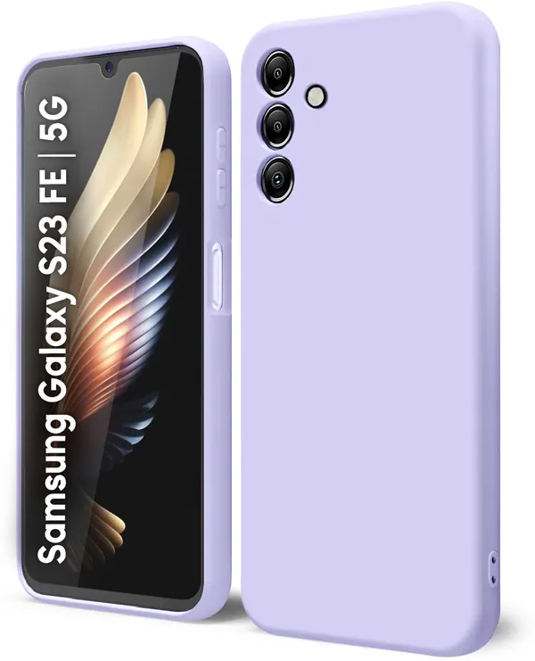 TRUEUPGRADE_Liquid_Silicone_Designed_Back_Case_Cover_for_Samsung_Galaxy_S23_FE_5G_|_Microfiber_Inside_|_Bumper_Back_Cover_Case_for_Samsung_Galaxy_S23_FE_5G_-_Light_Purple