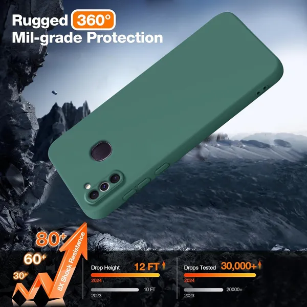 TRUEUPGRADE_Liquid_Silicone_Designed_Back_Case_Cover_for_Samsung_Galaxy_M11_|_Microfiber_Inside,_Full_Protection_|_Bumper_Back_Cover_Case_for_Samsung_Galaxy_M11_Green