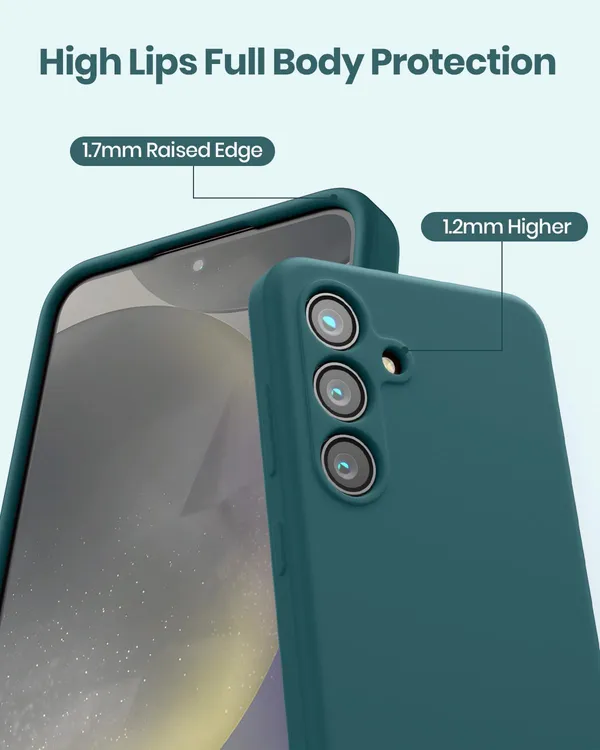 TRUEUPGRADE_Compatible_with_Samsung_Galaxy_F15_5G_Back_Cover_Case,_Liquid_Silicone_Cover,_Full_Body_Protective_Cover,_Shockproof,_Slim_Phone_Cover,_Anti-Scratch_Soft_Microfiber_Lining_-_Green
