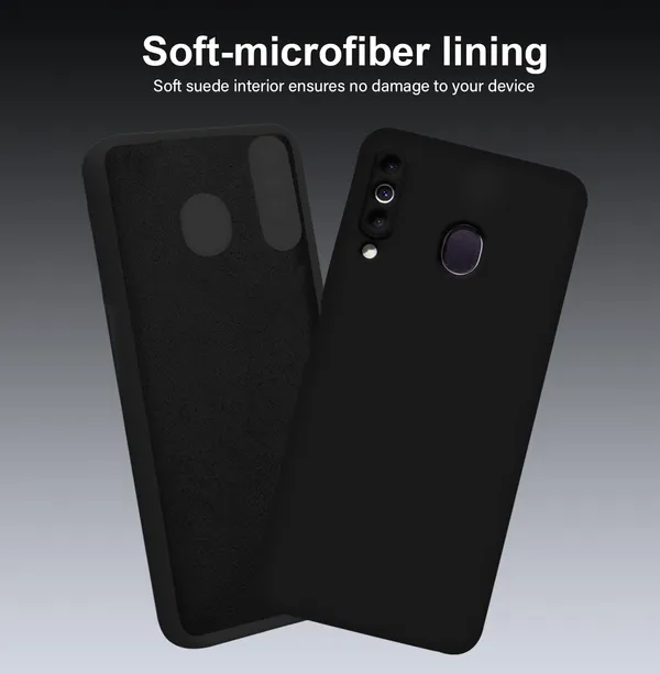 TRUEUPGRADE_Compatible_with_Samsung_Galaxy_M30_Back_Cover_Case,_Liquid_Silicone_Cover,_Full_Body_Protective_Cover,_Shockproof,_Anti-Scratch_Soft_Microfiber_Lining_-_Black