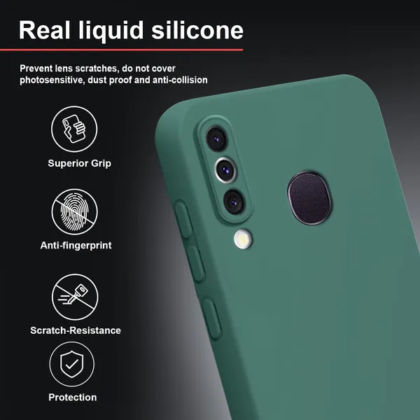 TRUEUPGRADE_Compatible_with_Samsung_Galaxy_M30_Back_Cover_Case,_Liquid_Silicone_Cover,_Full_Body_Protective_Cover,_Shockproof,_Anti-Scratch_Soft_Microfiber_Lining_-_Green