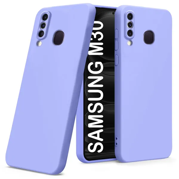 TRUEUPGRADE_Compatible_with_Samsung_Galaxy_M30_Back_Cover_Case,_Liquid_Silicone_Cover,_Full_Body_Protective_Cover,_Shockproof,_Anti-Scratch_Soft_Microfiber_Lining_-_Purple