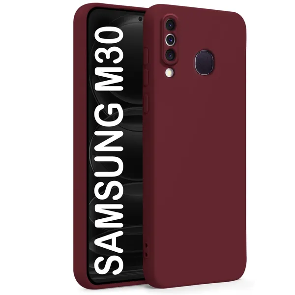 TRUEUPGRADE_Liquid_Silicone_Designed_Back_Case_Cover_for_Samsung_Galaxy_M30_|_Microfiber_Inside,_Full_Protection_|_Bumper_Back_Cover_Case_for_Samsung_Galaxy_M30_Wine