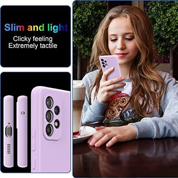 TRUEUPGRADE_Liquid_Silicone_Designed_Case_Cover_for_Samsung_Galaxy_A52_/_A52S_5G_|_Microfiber_Inside_|Back_Cover_Case_for_Samsung_Galaxy_A52_/_A52S_5G_-_Purple