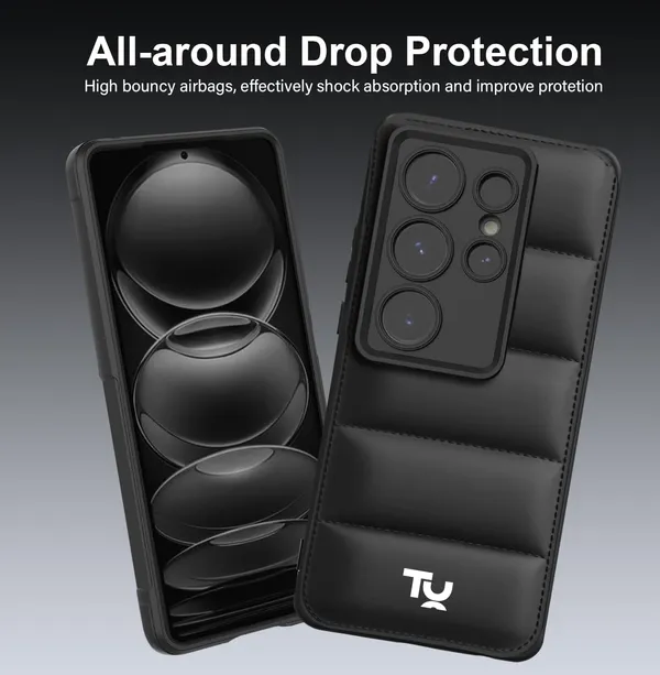 TRUEUPGRADE_Back_Case_Cover_for_Samsung_Galaxy_S25_Ultra_5G_|_Compatible_for_Samsung_Galaxy_S25_Ultra_5G_Back_Case_Cover_|_Puff_Case_with_Camera_Protection_|Black