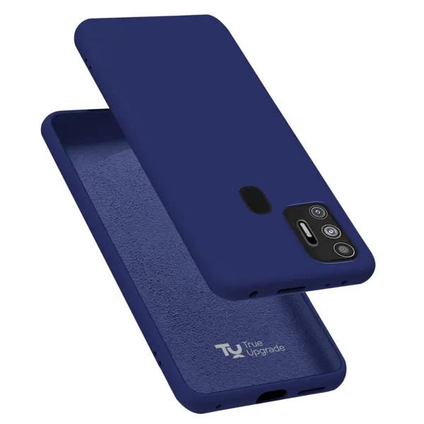 TRUEUPGRADE_Liquid_Silicone_Back_Cover_Case_Compatible_for_Tecno_Spark_7_/_7T_|_Microfiber_Inside_|_360_Degree_Protection_Back_Case_Cover_for_Tecno_Spark_7_|_7T_-_Blue