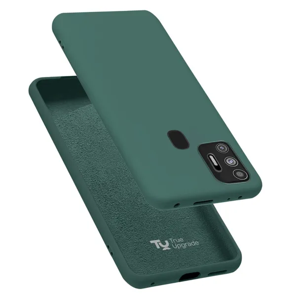 TRUEUPGRADE_Liquid_Silicone_Back_Cover_Case_Compatible_for_Tecno_Spark_7_/_7T_|_Microfiber_Inside_|_360_Degree_Protection_Back_Case_Cover_for_Tecno_Spark_7_|_7T_-_Green