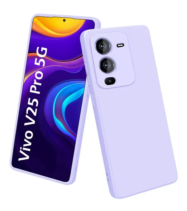TRUEUPGRADE_Silicone_Back_Case_Cover_Compatible_with_Vivo_V25_Pro_5G_Case_Cover_|Raised_Lip_Protection_Back_Case_Cover_for_Vivo_V25_Pro_5G_-_Purple