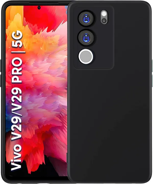 TRUEUPGRADE_Compatible_with_Vivo_V29_/_V29_Pro_5G_Back_Cover_Case,_Liquid_Silicone_Cover,_Full_Body_Protective_Cover,_Shockproof,_Slim_Phone_Cover,_Anti-Scratch_Soft_Microfiber_Lining_-_Black
