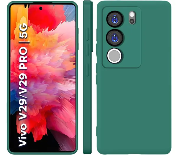 TRUEUPGRADE_Compatible_with_Vivo_V29_/_V29_Pro_5G_Back_Cover_Case,_Liquid_Silicone_Cover,_Full_Body_Protective_Cover,_Shockproof,_Slim_Phone_Cover,_Anti-Scratch_Soft_Microfiber_Lining_-_Green