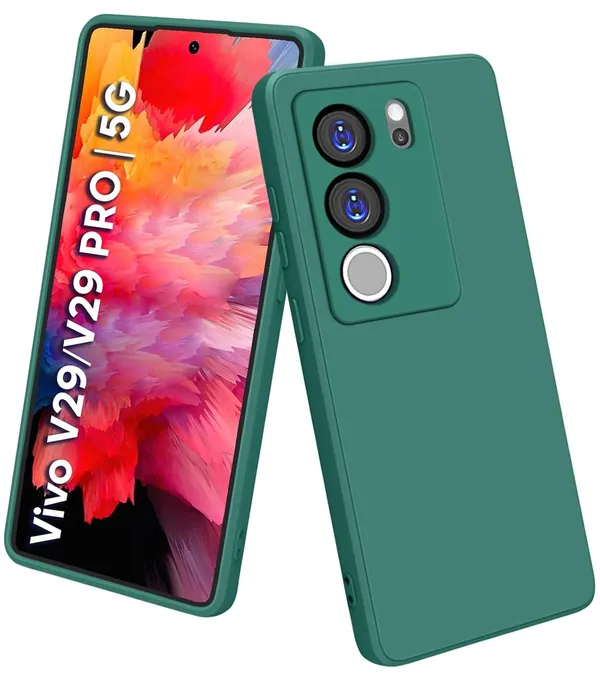TRUEUPGRADE_Compatible_with_Vivo_V29_/_V29_Pro_5G_Back_Cover_Case,_Liquid_Silicone_Cover,_Full_Body_Protective_Cover,_Shockproof,_Slim_Phone_Cover,_Anti-Scratch_Soft_Microfiber_Lining_-_Green