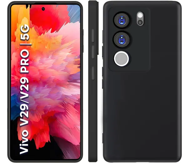 TRUEUPGRADE_Liquid_Silicone_Designed_Back_Case_Cover_for_V29_/_V29_Pro_5G_|_Microfiber_Inside_|_Bumper_Back_Cover_Case_for_V29_/_V29_Pro_5G_-_Black