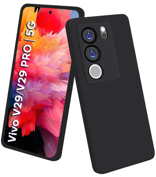 TRUEUPGRADE_Liquid_Silicone_Designed_Back_Case_Cover_for_V29_/_V29_Pro_5G_|_Microfiber_Inside_|_Bumper_Back_Cover_Case_for_V29_/_V29_Pro_5G_-_Black