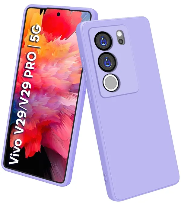 TRUEUPGRADE_Liquid_Silicone_Designed_Back_Case_Cover_for_V29_/_V29_Pro_5G_|_Microfiber_Inside_|_Bumper_Back_Cover_Case_for_V29_/_V29_Pro_5G_-_Light_Purple
