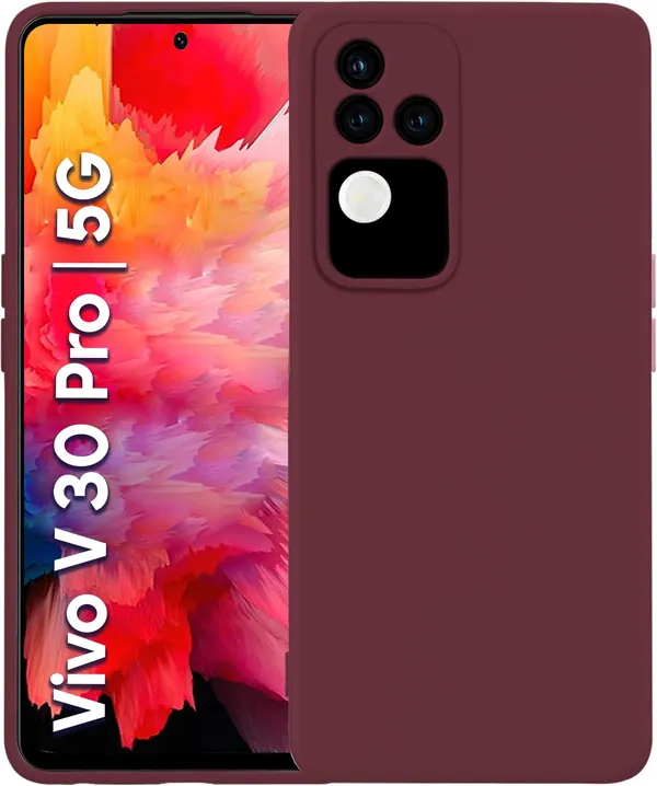 TRUEUPGRADE_Compatible_with_Vivo_V30_/_V30_Pro_5G_Back_Cover_Case,_Liquid_Silicone_Cover,_Full_Body_Protective_Cover,_Shockproof,_Slim_Phone_Cover,_Anti-Scratch_Soft_Microfiber_Lining_-_Wine