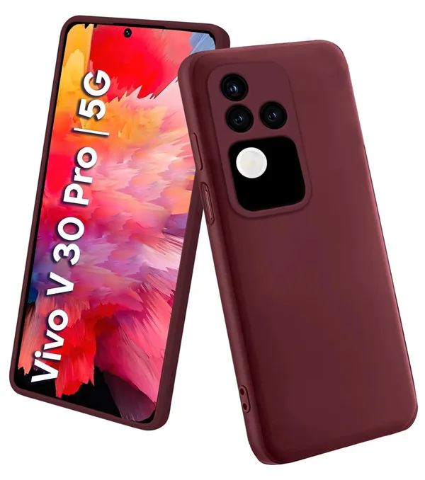 TRUEUPGRADE_Compatible_with_Vivo_V30_/_V30_Pro_5G_Back_Cover_Case,_Liquid_Silicone_Cover,_Full_Body_Protective_Cover,_Shockproof,_Slim_Phone_Cover,_Anti-Scratch_Soft_Microfiber_Lining_-_Wine