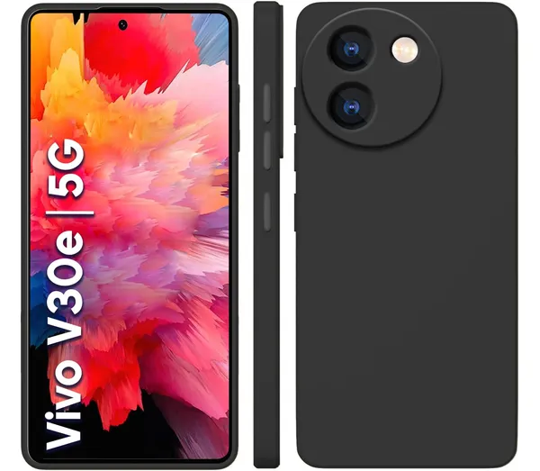 Vivo_V30E_5G_Black_Silicone_Protective_Back_Case_Cover
