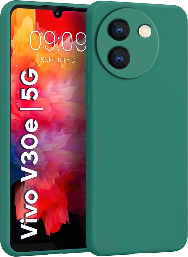 Vivo_V30E_5G_Green_Silicone_Protective_Back_Case_Cover