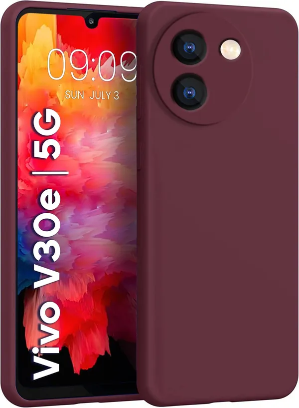 Vivo_V30E_5G_Wine_Silicone_Protective_Back_Case_Cover