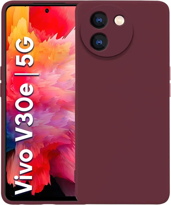 Vivo_V30E_5G_Wine_Silicone_Protective_Back_Case_Cover