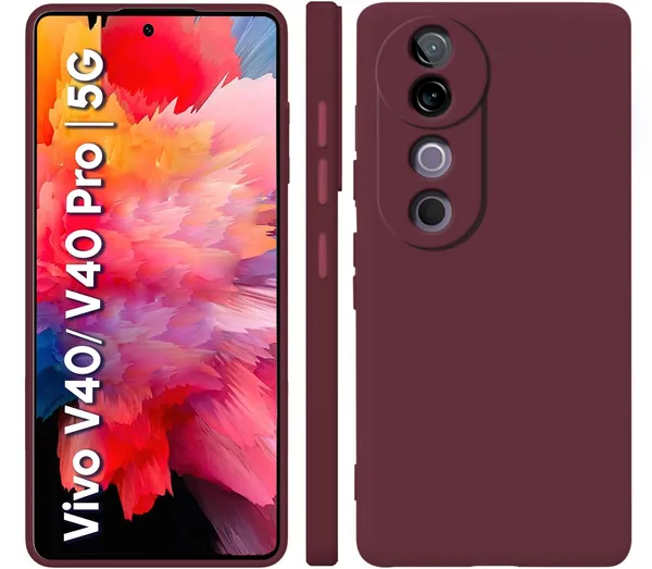Vivo_V40_|_V40_Pro_|_T3_Ultra_5G_Wine_Silicone_Protective_Back_Case_Cover