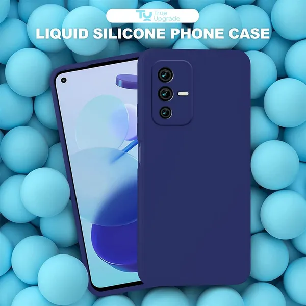 TRUEUPGRADE_Liquid_Silicone_Designed_Back_Case_Cover_for_Vivo_V23_5G_|_Microfiber_Inside_|_Bumper_Back_Cover_Case_for_Vivo_V23_5G_-_Blue