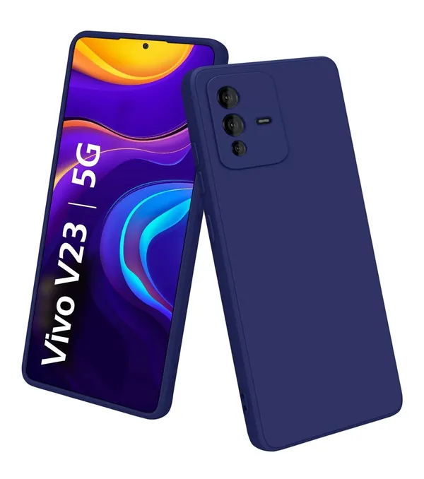 TRUEUPGRADE_Liquid_Silicone_Designed_Back_Case_Cover_for_Vivo_V23_5G_|_Microfiber_Inside_|_Bumper_Back_Cover_Case_for_Vivo_V23_5G_-_Blue