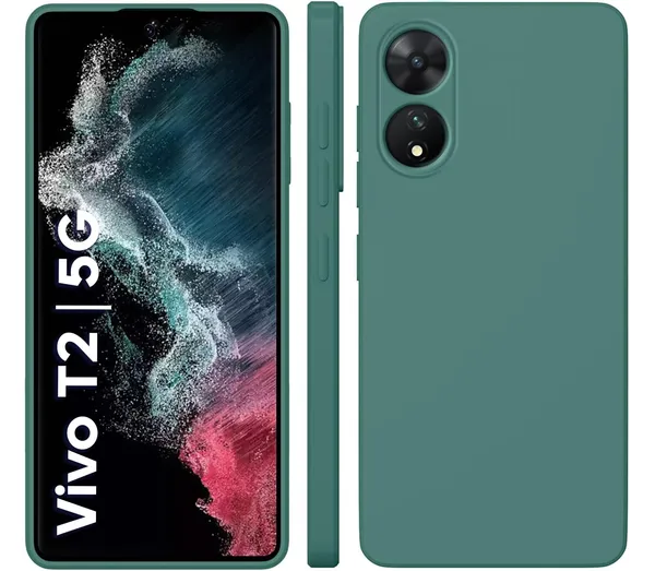 TRUEUPGRADE_Compatible_with_Vivo_T2_5G_Case,_Liquid_Silicone_Case,_Full_Body_Protective_Cover,_Shockproof,_Slim_Phone_Case,_Anti-Scratch_Soft_Microfiber_Lining_-_Green