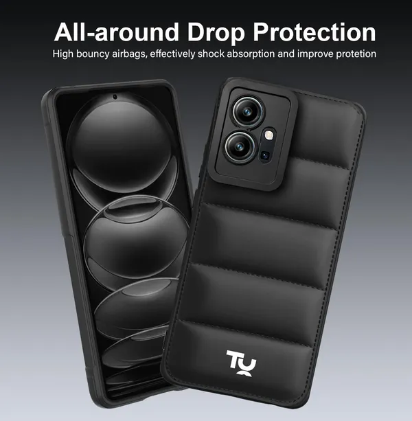 TRUEUPGRADE_Back_Case_Cover_for_Vivo_T1_5G_/_Vivo_Y75_5G_/_iQOO_Z6_5G_|_Compatible_for_Vivo_T1_5G_/_Vivo_Y75_5G_/_iQOO_Z6_5G_Back_Case_Cover_|_Puff_Case_with_Camera_Protection_|Black