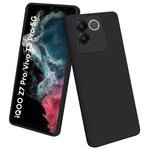 Iqoo_Z7_Pro_|_Vivo_T2_Pro_5G_Pro_5G_Black_Silicone_Protective_Back_Case_Cover