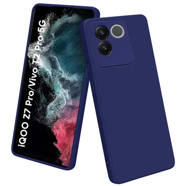 TRUEUPGRADE_Compatible_with_iQOO_Z7_Pro/Vivo_T2_Pro_5G_Pro_5G_Cover,_Liquid_Silicone_Cover,_Full_Body_Protective_Cover,_Shockproof,_Slim_Phone_Cover,_Anti-Scratch_Soft_Microfiber_Lining_-_Blue