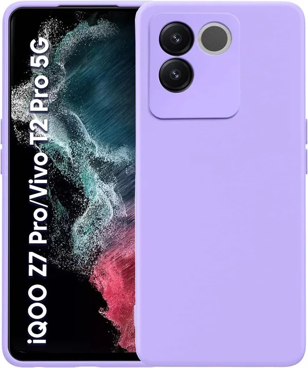 Iqoo_Z7_Pro_|_Vivo_T2_Pro_5G_Pro_5G_Purple_Silicone_Protective_Back_Case_Cover