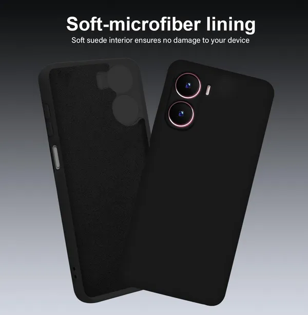 TRUEUPGRADE_Liquid_Silicone_Designed_Back_Case_Cover_for_Vivo_T2X_/_Y56_/_Y16_(4G)_|_Microfiber_Inside,_Full_Protection_|_Bumper_Back_Cover_Case_for_Vivo_T2X_/_Y56_/_Y16_(4G)_Black