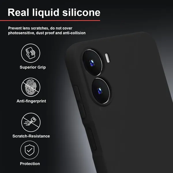 TRUEUPGRADE_Liquid_Silicone_Designed_Back_Case_Cover_for_Vivo_T2X_/_Y56_/_Y16_(4G)_|_Microfiber_Inside,_Full_Protection_|_Bumper_Back_Cover_Case_for_Vivo_T2X_/_Y56_/_Y16_(4G)_Black