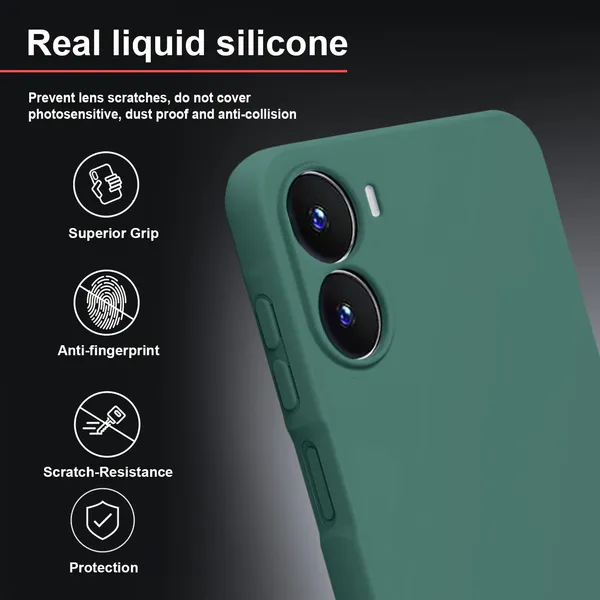 TRUEUPGRADE_Liquid_Silicone_Designed_Back_Case_Cover_for_Vivo_T2X_/_Y56_/_Y16_(4G)_|_Microfiber_Inside,_Full_Protection_|_Bumper_Back_Cover_Case_for_Vivo_T2X_/_Y56_/_Y16_(4G)_Green